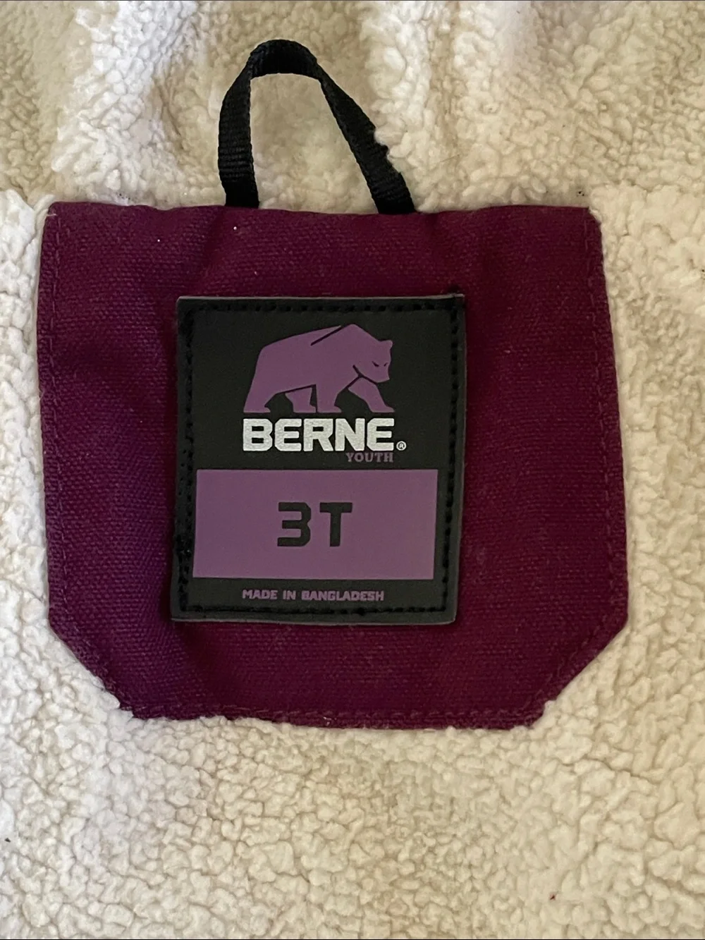 Berne Kids' Hooded Jacket in Burgundy SZ 3T